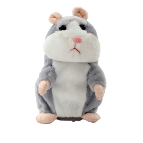 Talking Plush Animal Hamster Repeats Electronic Pets Toy for Baby Kids (Color: White)