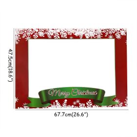 Christmas Decoration Photo Booth Props Frame For Kids Adult gift Santa Claus Elk Glasses Xmas Party Navidad Noel New Year decor (Color: 1pcs photo frame B)