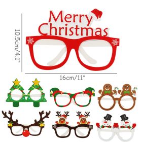 Christmas Decoration Photo Booth Props Frame For Kids Adult gift Santa Claus Elk Glasses Xmas Party Navidad Noel New Year decor (Color: 9pcs glasses A)