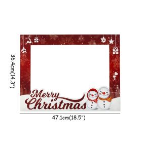 Christmas Decoration Photo Booth Props Frame For Kids Adult gift Santa Claus Elk Glasses Xmas Party Navidad Noel New Year decor (Color: 1pcs photo frame C)