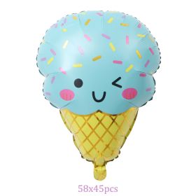 1/6pcs New Ice Cream Candy dessert series shape Foil Balloons Summer Children's Birthday Party Candy Bar Decorations Kids Toys (Ballon Size: as photo, Color: 1pcs balloon C)