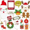 Christmas Decoration Photo Booth Props Frame For Kids Adult gift Santa Claus Elk Glasses Xmas Party Navidad Noel New Year decor