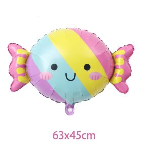 1/6pcs New Ice Cream Candy dessert series shape Foil Balloons Summer Children's Birthday Party Candy Bar Decorations Kids Toys (Ballon Size: as photo, Color: 1pcs balloon A)