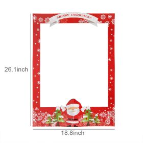 Christmas Decoration Photo Booth Props Frame For Kids Adult gift Santa Claus Elk Glasses Xmas Party Navidad Noel New Year decor (Color: 1pcs photo frame A)