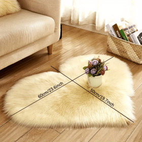 1pc Heart-Shaped Faux Sheepskin Area Rug - Soft and Plush Carpet for Home, Bedroom, Nursery, and Kid's Room - Perfect for Home Decor and Comfort (Size: 19.69*23.62inch, Color: Light Yellow)