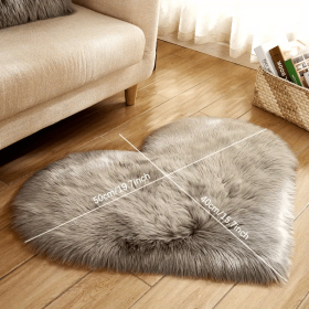 1pc Heart-Shaped Faux Sheepskin Area Rug - Soft and Plush Carpet for Home, Bedroom, Nursery, and Kid's Room - Perfect for Home Decor and Comfort (Size: 15.75*19.69inch, Color: Grey)