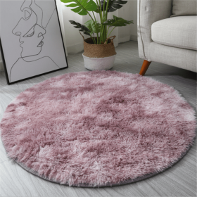 1pc, Non-Slip Plush Round Area Rug for Living Room and Kitchen - Soft and Durable Indoor Floor Mat for Home and Room Decor - 23.62 x 23.62 (Size: Diameter 23.62inch, Color: Tie Dye Pink)