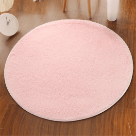 1pc, Non-Slip Silk Fur Plush Indoor Carpet Area Rug for Living Room and Kitchen - Soft and Durable Home Decor and Room Decor (Size: Diameter 23.62inch, Color: pink)