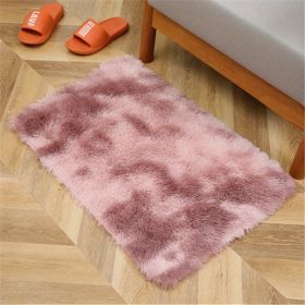 1pc, Tie-Dyed Plush Shag Furry Area Rug for Bedroom, Living Room, Nursery, and Kids Room (Size: 19.69*31.5inch, Color: Tie Dye Pink)