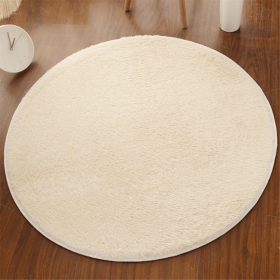 1pc, Non-Slip Silk Fur Plush Indoor Carpet Area Rug for Living Room and Kitchen - Soft and Durable Home Decor and Room Decor (Size: Diameter 23.62inch, Color: Cream Color)