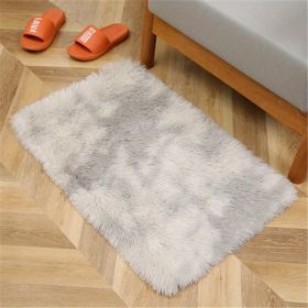 1pc, Tie-Dyed Plush Shag Furry Area Rug for Bedroom, Living Room, Nursery, and Kids Room (Size: 23.62*47.24inch, Color: Tie-dye Light Gray)