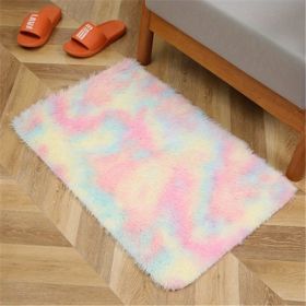 1pc, Tie-Dyed Plush Shag Furry Area Rug for Bedroom, Living Room, Nursery, and Kids Room (Size: 23.62*47.24inch, Color: Tie-dye Colorful)