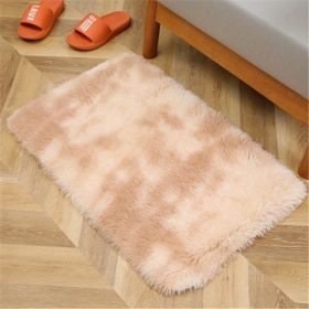 1pc, Tie-Dyed Plush Shag Furry Area Rug for Bedroom, Living Room, Nursery, and Kids Room (Size: 23.62*35.43inch, Color: Tie-dye Beige)