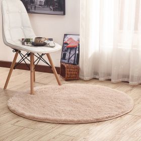 Round Rug for Bedroom, Fluffy Round Circle Rug for Kids Room (Size: 120x120cm, Color: Khaki)