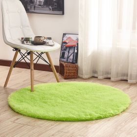 Round Rug for Bedroom, Fluffy Round Circle Rug for Kids Room (Size: 160x160cm, Color: green)