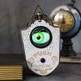 Halloween Decoration, Ghost Doorbell Animated Eyeball Halloween Decoration With Spooky Sounds (Color: White)