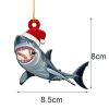 1pc, Christmas Shark Pendant - Wooden Home Decoration for Christmas Tree and Scene Atmosphere - Perfect Holiday and Room Decor