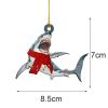 1pc, Christmas Shark Pendant - Wooden Home Decoration for Christmas Tree and Scene Atmosphere - Perfect Holiday and Room Decor