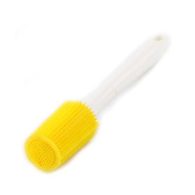 Silicone Cleaning Bottle Brush Silica Gel Cleaning Brush Bottle Cup Cleaning Brush for Glass Cup Thermos Coffee Mug Long Handle Dishwashing Tool (Color: BLACK)