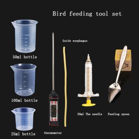 Bird Feeder; Parrot Feeder Baby Bird Feeding Hose Parrot Feeding Spoon Measuring Cup (Items: Feeding Tool Set)