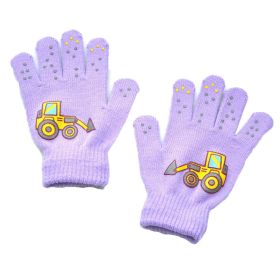 Warmom Children Gloves Winter Baby Boys Girls Warm Gloves Infant Baby Mittens Children Toddler Kids Full Finger Mittens (Color: purple)