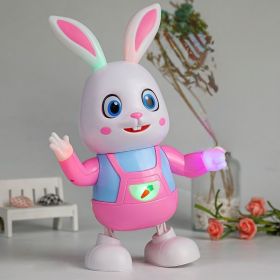 Electric Music; Dancing; Bunny; Drumming; Sound; And Moving Cartoon Baby Toy Early Education Children's Gift (Items: Battery Version (battery + Screwdriver), Color: Pink Dancing Rabbit-20cm*8cm27cm)