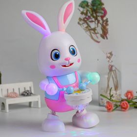 Electric Music; Dancing; Bunny; Drumming; Sound; And Moving Cartoon Baby Toy Early Education Children's Gift (Items: Battery Version (battery + Screwdriver), Color: Pink Drumming Rabbit 12cm*13cm*27cm)