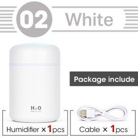 Scent Diffuser; Portable Small Cool Mist Humidifiers 300ML - USB Desktop Humidifier For Plants; Office; Car; Baby Room With Auto Shut Off & Night Ligh (Color: White [built-in Standard Cotton Swab])