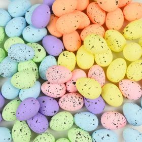 20pcs Foam Easter Eggs; Happy Easter Decorations; Painted Bird Pigeon Eggs; DIY Craft; Kids Gift; Home Decor; Easter Party Supplies (Size: 3x4cm/1.2x1.6in, Color: MIX)