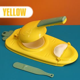 2 In 1 Dough Pressing Tool Set Kitchen Dumpling Maker Dumpling Mold DIY Dumpling Wrapper Makers Manual Press Dumpling Crust Tool (Size: 1PCS, Color: yellow)