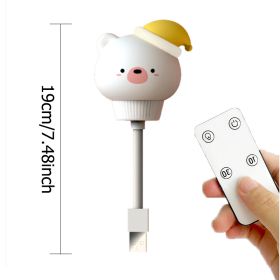 LED Chlidren USB Night Light Cute Cartoon Night Lamp Bear Remote Control for Baby Kid Bedroom Decor Bedside Lamp Christmas Gift (Emitting Color: Blue)