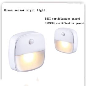 LED Night Light EU Plug In Smart Motion Sensor Light 220V Wall Lamp for Home Aisle WC Hallway Stair Kitchen Bedroom Night Lamp (Color: Warm light)