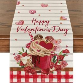 Table Runners Decor Valentine's Day Printed Tablecloth (Size: 33x183 cm, Color: Style 22)