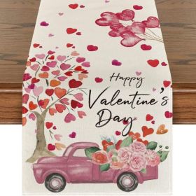 Dining Table Decor Valentine's Day Printed Tablecloth (Size: 33x183 cm, Color: Style 19)