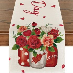 Home Decor Valentine's Day Printed Tablecloth (Size: 33x183 cm, Color: Style 7)