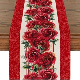 Dining Table Decor Valentine's Day Printed Tablecloth (Size: 33x183 cm, Color: Style 17)