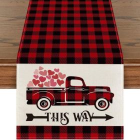 Table Decor Valentine's Day Printed Tablecloth (Size: 33x183 cm, Color: Style 15)