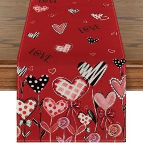 Table Decor Valentine's Day Printed Tablecloth (Size: 33x183 cm, Color: Style 14)