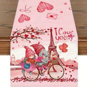 Anniversary Decor Valentine's Day Printed Tablecloth (Size: 33x183 cm, Color: Style 27)