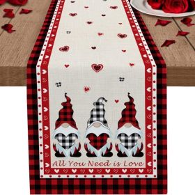 Anniversary Decor Valentine's Day Printed Tablecloth (Size: 33x183 cm, Color: Style 30)