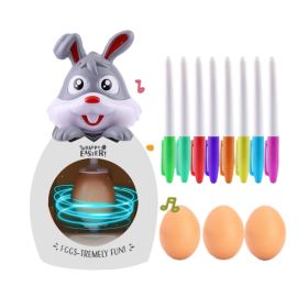 Easter Egg Decorating Kit Easter Gifts for Kids, DIY Egg Decorator Coloring Spinner (Color: Gray)