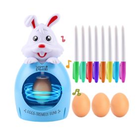 Easter Egg Decorating Kit Easter Gifts for Kids, DIY Egg Decorator Coloring Spinner (Color: blue)