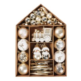 70-Pack Shatterproof Christmas Tree Ornament Set with Hanging Rope (Color: Gold)