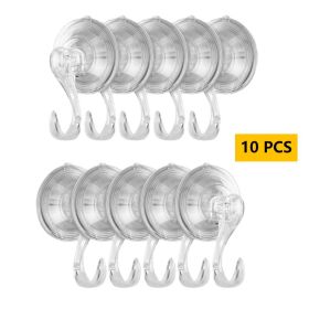 5/10 PCS Suction Cup Hook, Large Clear Reusable Heavy Duty Suction Hook for Sturdy Window Glass Door Kitchen Bathroom Shower Wall Suction Hanger (Number: 10 PCS)