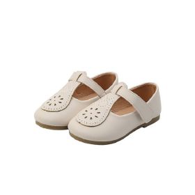 Spring Kids Baby Girls PU Leather Princess Shoes (Size: 25(insole15.3cm), Color: White)