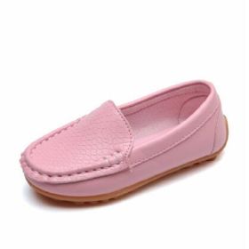 Spring Autumn Children Boy Girl Flat Casual PU Leather Shoes For Baby Kids (Size: 32(insole 19.8cm), Color: pink)