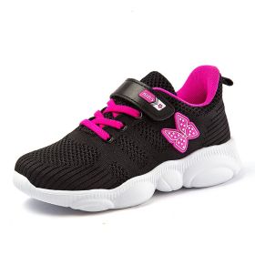 Kids Sneakers Comfortable Soft Girls Sports Shoes Breathable Baby Shoes Running Shoes For Children Outdoor Walking Footwear (Size: 1, Color: black sport shoes)