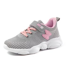 Kids Sneakers Comfortable Soft Girls Sports Shoes Breathable Baby Shoes Running Shoes For Children Outdoor Walking Footwear (Size: 1, Color: grey sport shoes)