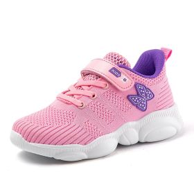 Kids Sneakers Comfortable Soft Girls Sports Shoes Breathable Baby Shoes Running Shoes For Children Outdoor Walking Footwear (Size: 11.5, Color: pink sport shoes)