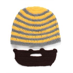 Striped Funny Knit Hats Unisex 2 Pieces Hats (Color: Gray)